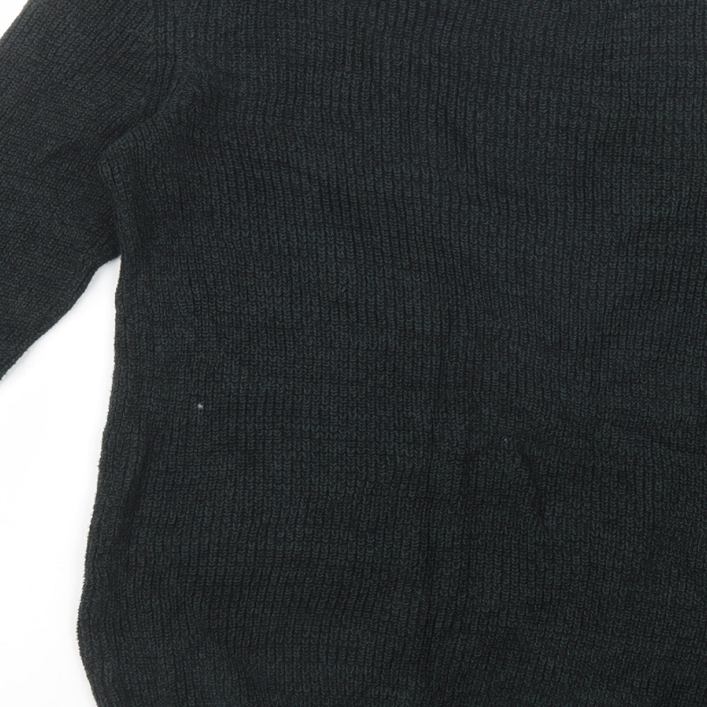 Yes Or No Mens Green Crew Neck  Cotton Pullover Jumper Size M