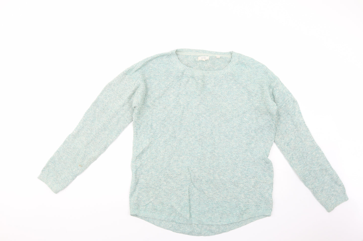 Fat Face Womens Green Boat Neck  Cotton Pullover Jumper Size 12