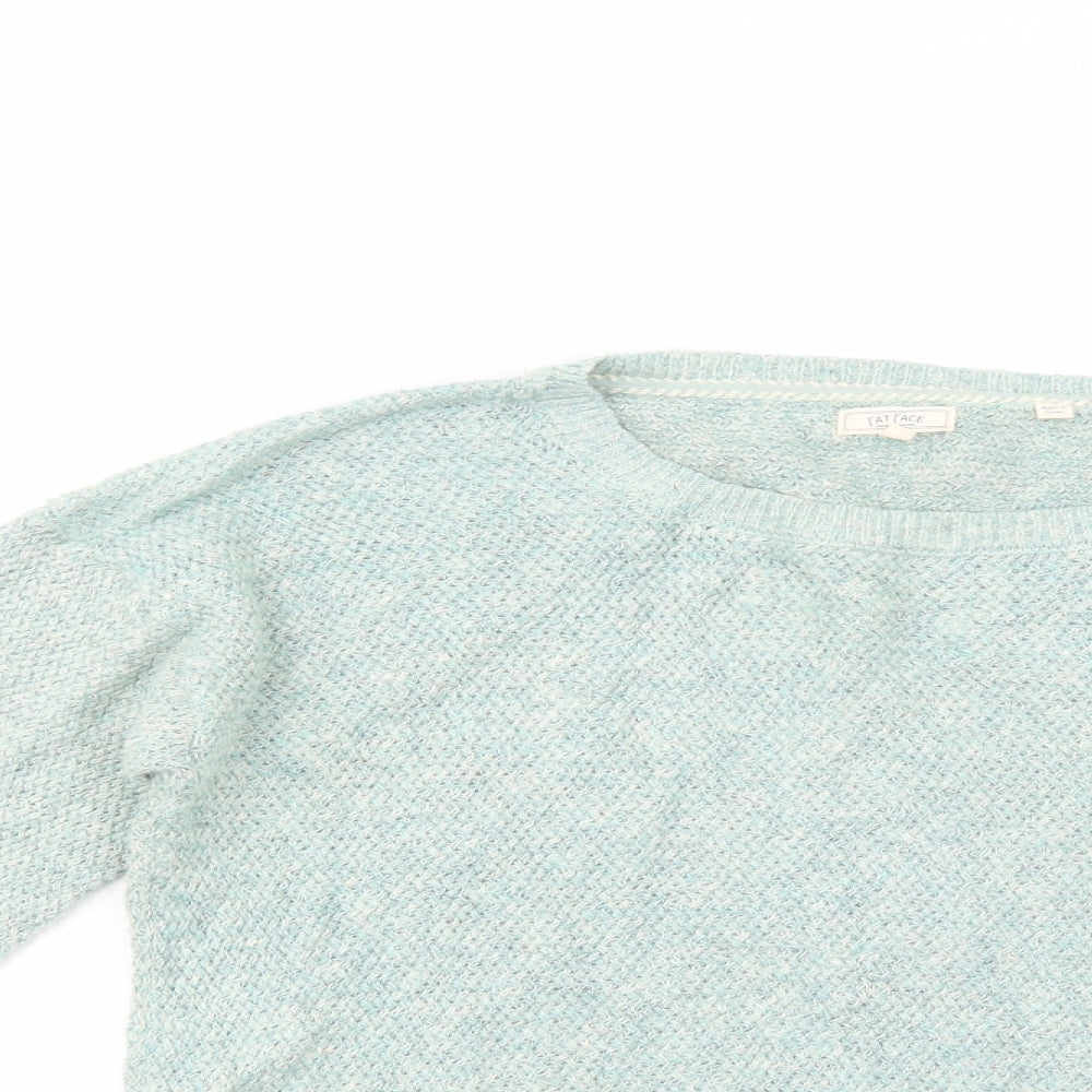 Fat Face Womens Green Boat Neck  Cotton Pullover Jumper Size 12