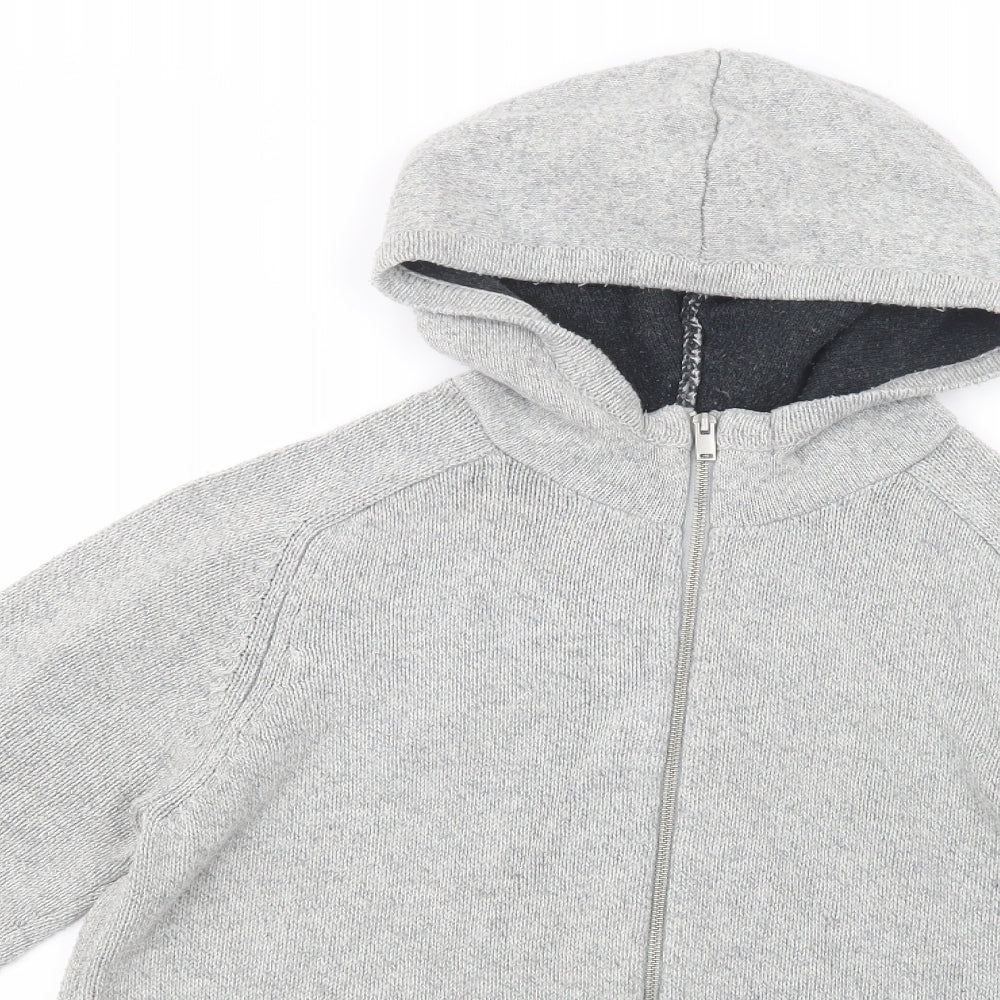 NEXT Mens Grey Round Neck  Acrylic Full Zip Jumper Size L