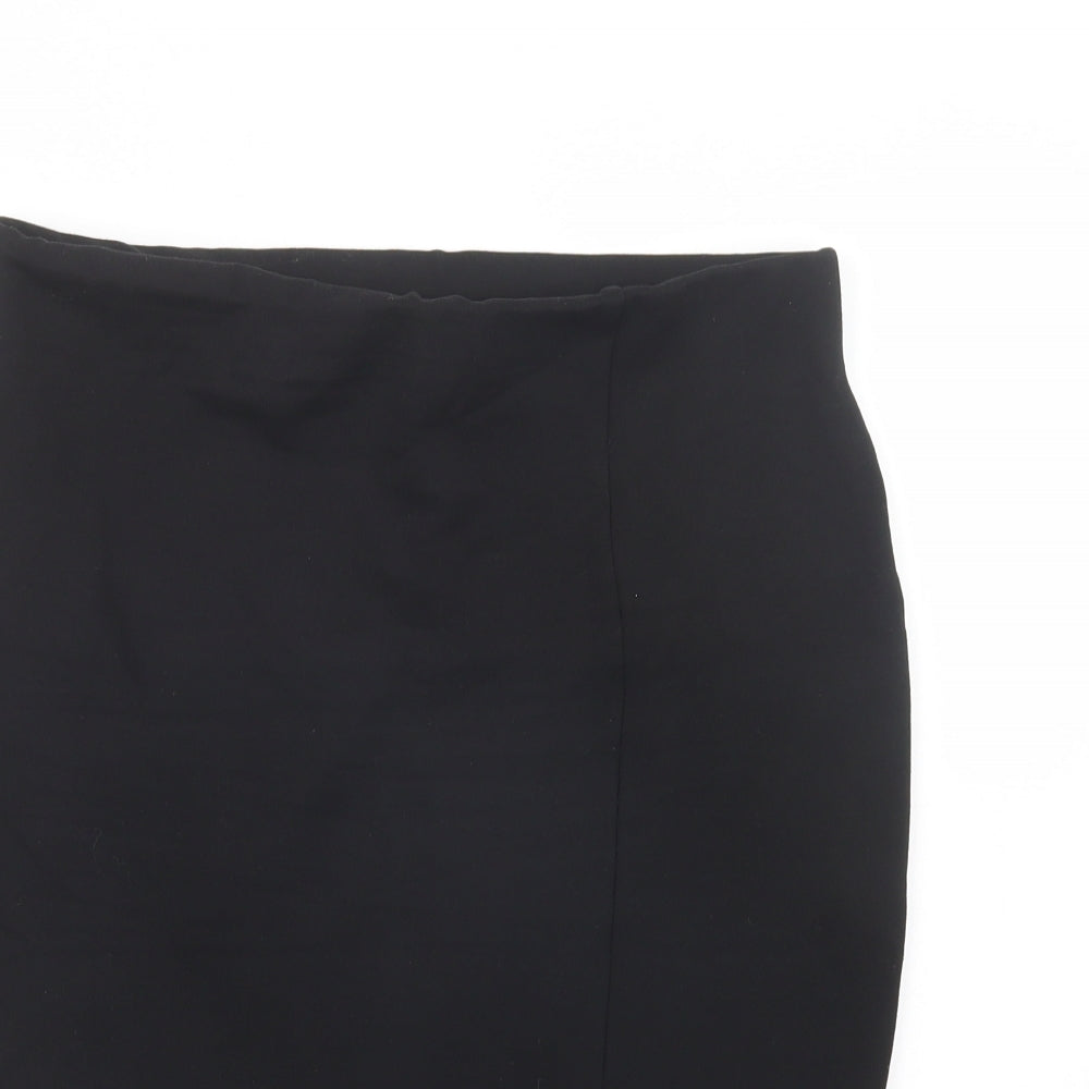 Amisu Womens Black  Polyester Straight & Pencil Skirt Size 12