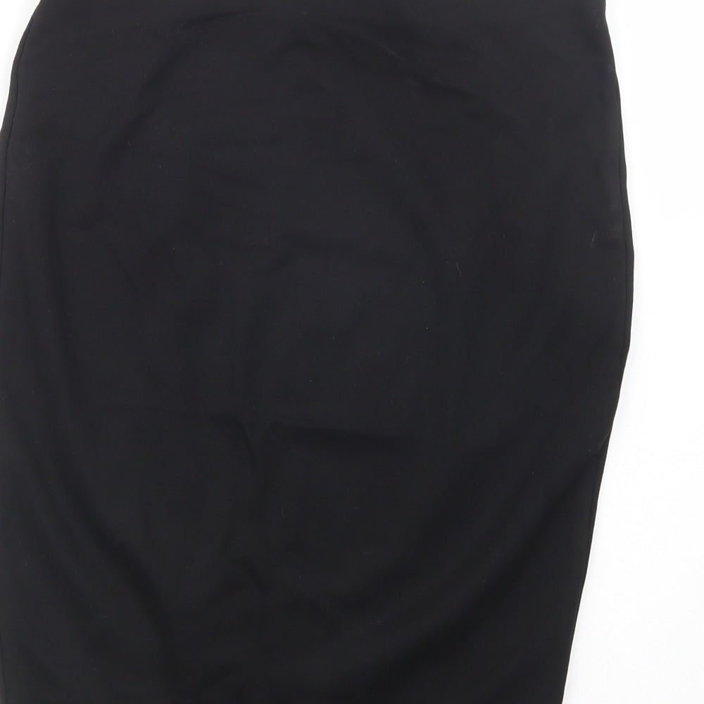 Amisu Womens Black  Polyester Straight & Pencil Skirt Size 12