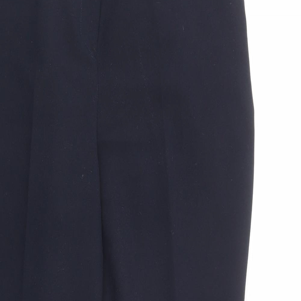 Dunnes Stores Womens Blue  Polyester Dress Pants Trousers Size 14 L28 in Regular Button