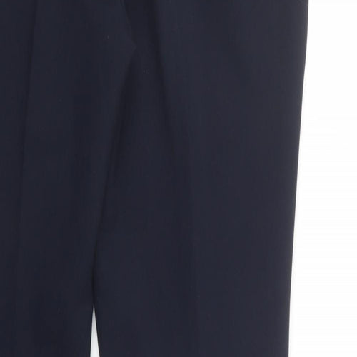 Dunnes Stores Womens Blue  Polyester Dress Pants Trousers Size 14 L28 in Regular Button