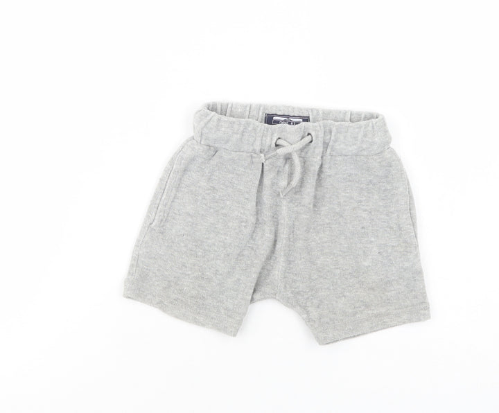 NEXT Baby Grey  Cotton Cropped Trousers Size 12-18 Months  Drawstring