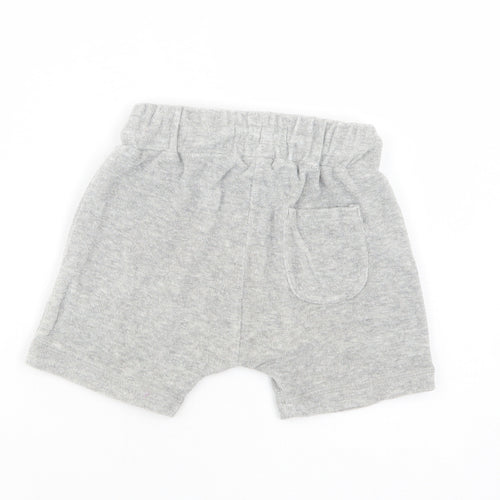 NEXT Baby Grey  Cotton Cropped Trousers Size 12-18 Months  Drawstring