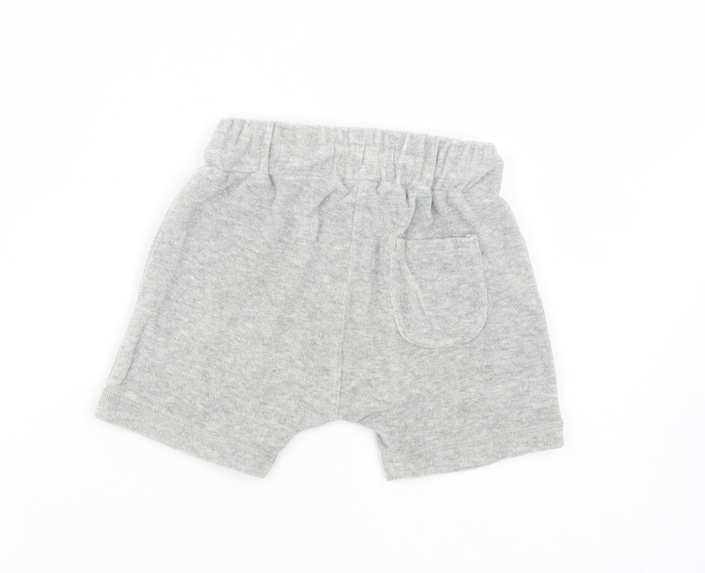 NEXT Baby Grey  Cotton Cropped Trousers Size 12-18 Months  Drawstring