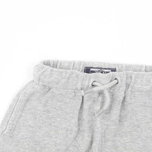 NEXT Baby Grey  Cotton Cropped Trousers Size 12-18 Months  Drawstring