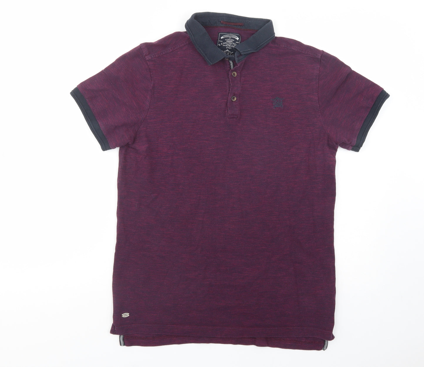 Kensington Eastside Mens Purple  Cotton  Polo Size M Collared Button