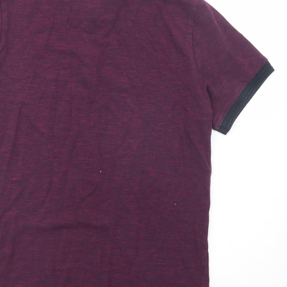 Kensington Eastside Mens Purple  Cotton  Polo Size M Collared Button