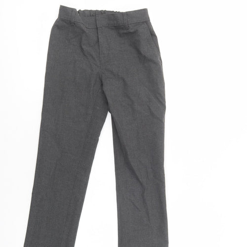 Marks and Spencer Boys Grey  Polyester Dress Pants Trousers Size 8-9 Years  Regular Button - School Wear