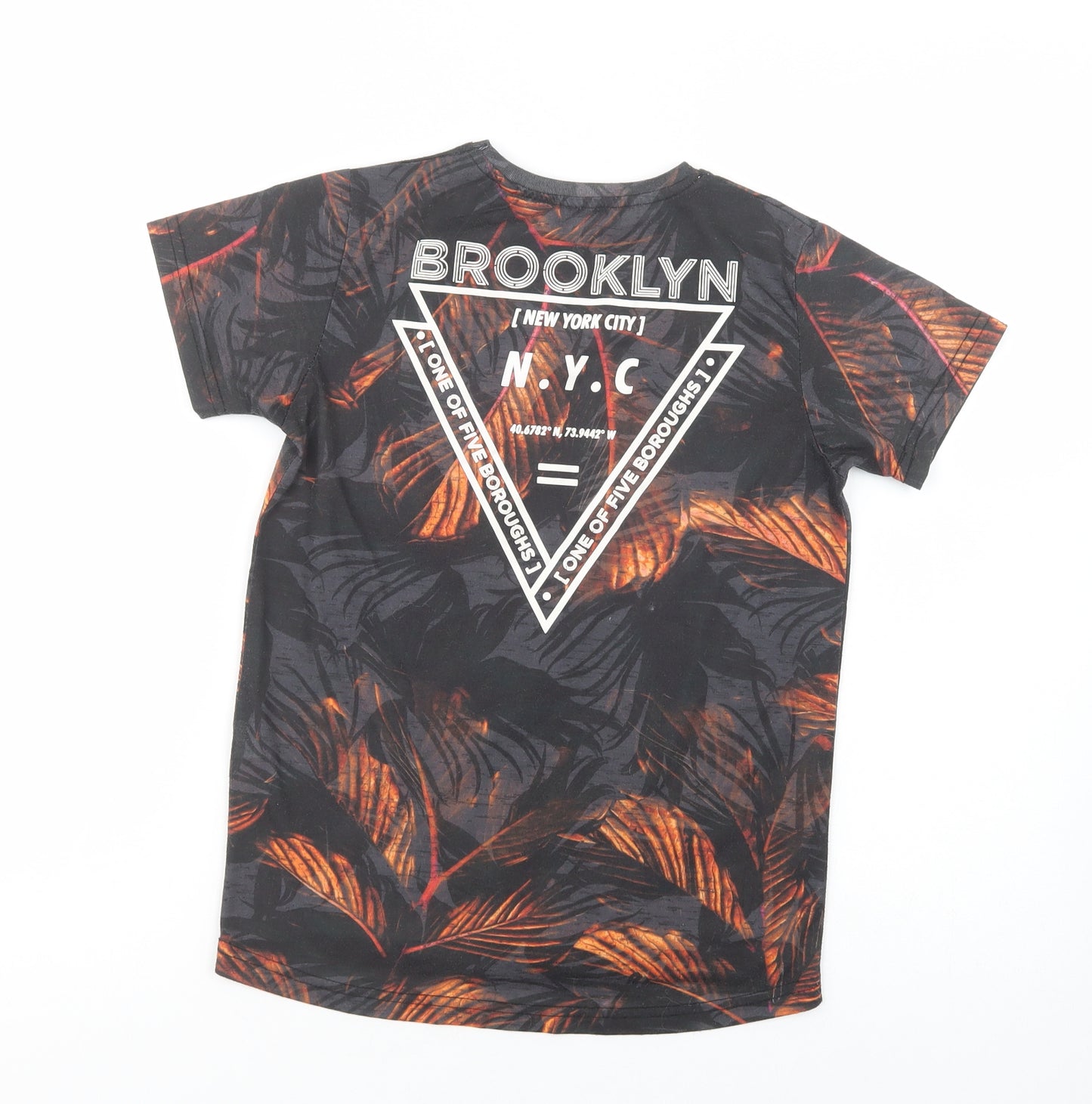 Primark Boys Grey Floral Polyester Pullover T-Shirt Size 9-10 Years Crew Neck Pullover - Brooklyn NYC