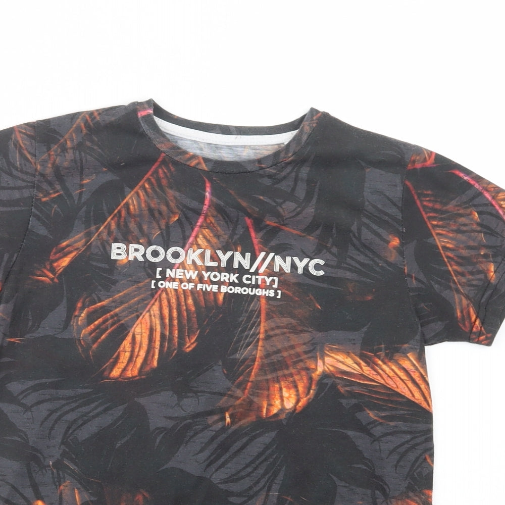 Primark Boys Grey Floral Polyester Pullover T-Shirt Size 9-10 Years Crew Neck Pullover - Brooklyn NYC