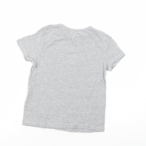 Primark Girls Grey  Cotton Pullover T-Shirt Size 5-6 Years Crew Neck Pullover - Living For The Weekend