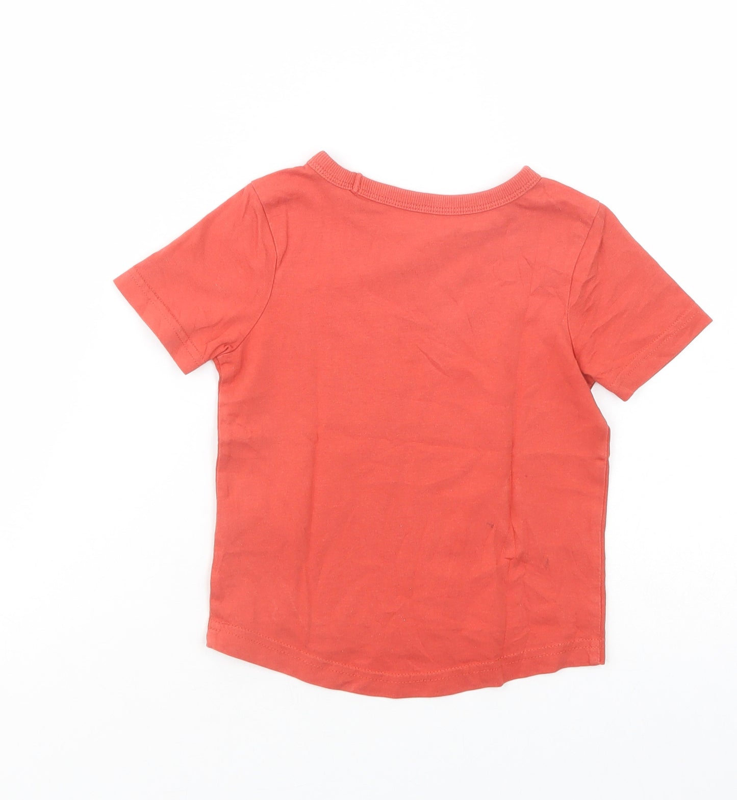George Baby Red  Cotton Basic T-Shirt Size 12-18 Months Crew Neck Pullover
