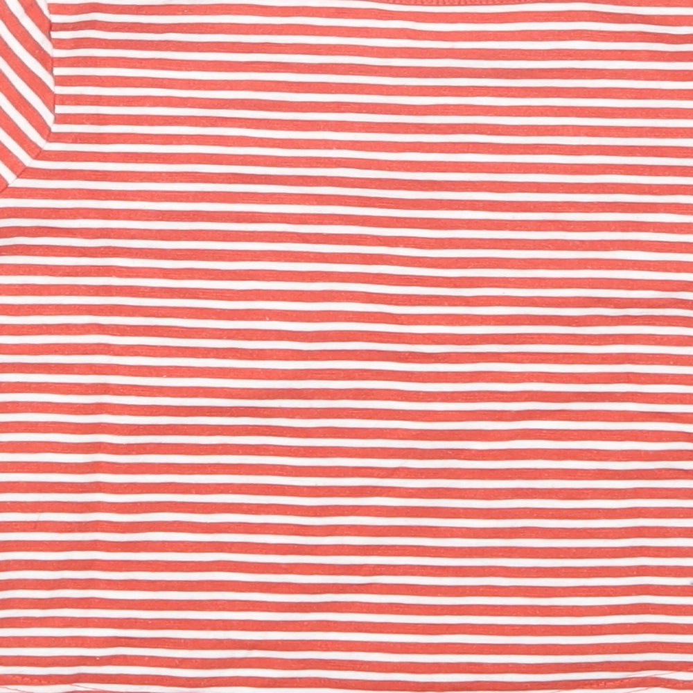 George Baby Red Striped Cotton Basic T-Shirt Size 12-18 Months Crew Neck Pullover