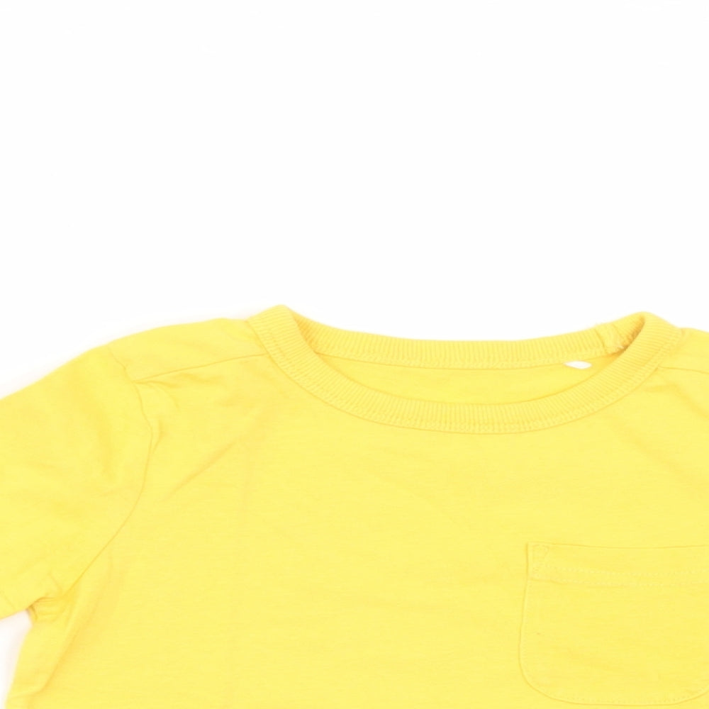 George Baby Yellow  Cotton Basic T-Shirt Size 12-18 Months Crew Neck Pullover