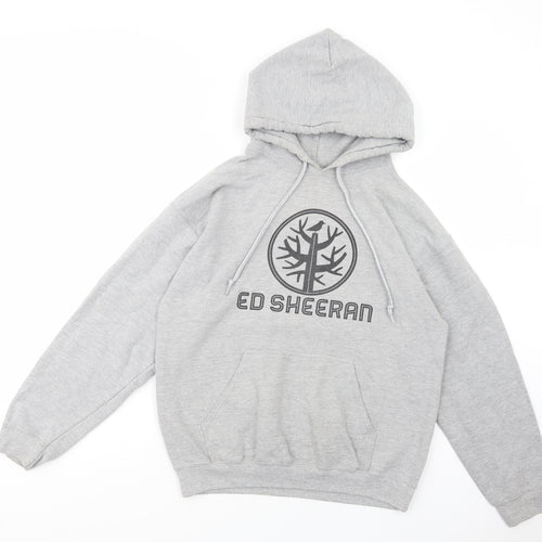 Gildan Womens Grey  Cotton Pullover Hoodie Size M  Pullover - Ed Sheeran