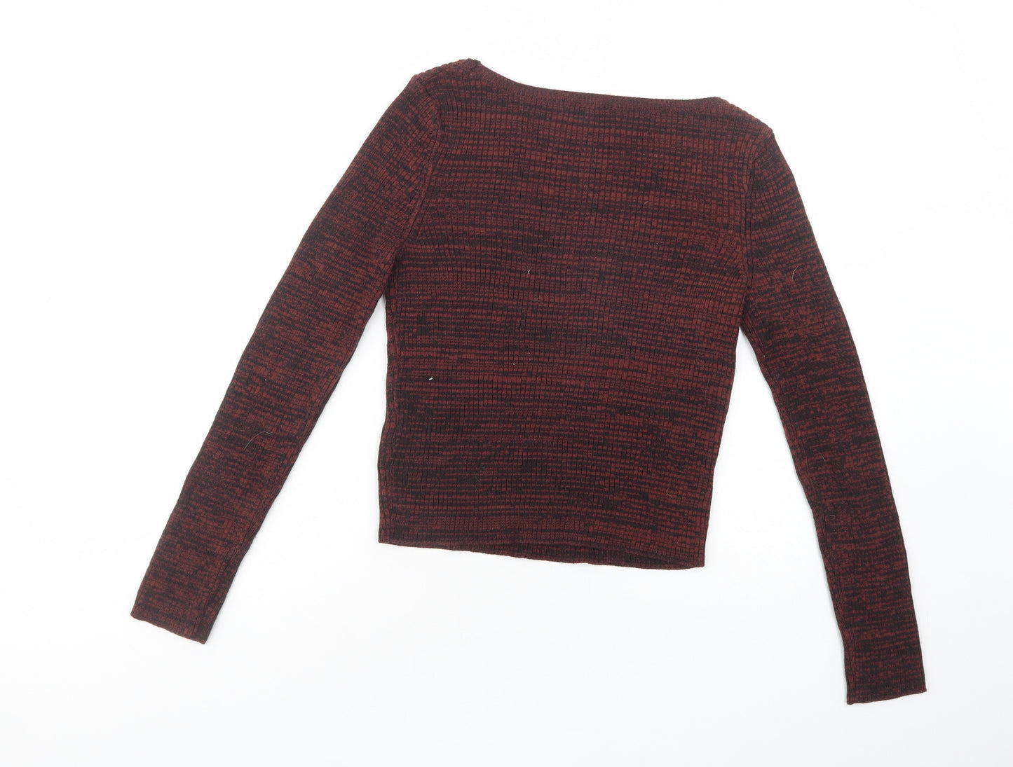 New Look Womens Red Boat Neck  Acrylic Pullover Jumper Size 8