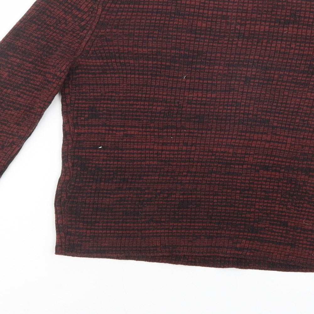 New Look Womens Red Boat Neck  Acrylic Pullover Jumper Size 8