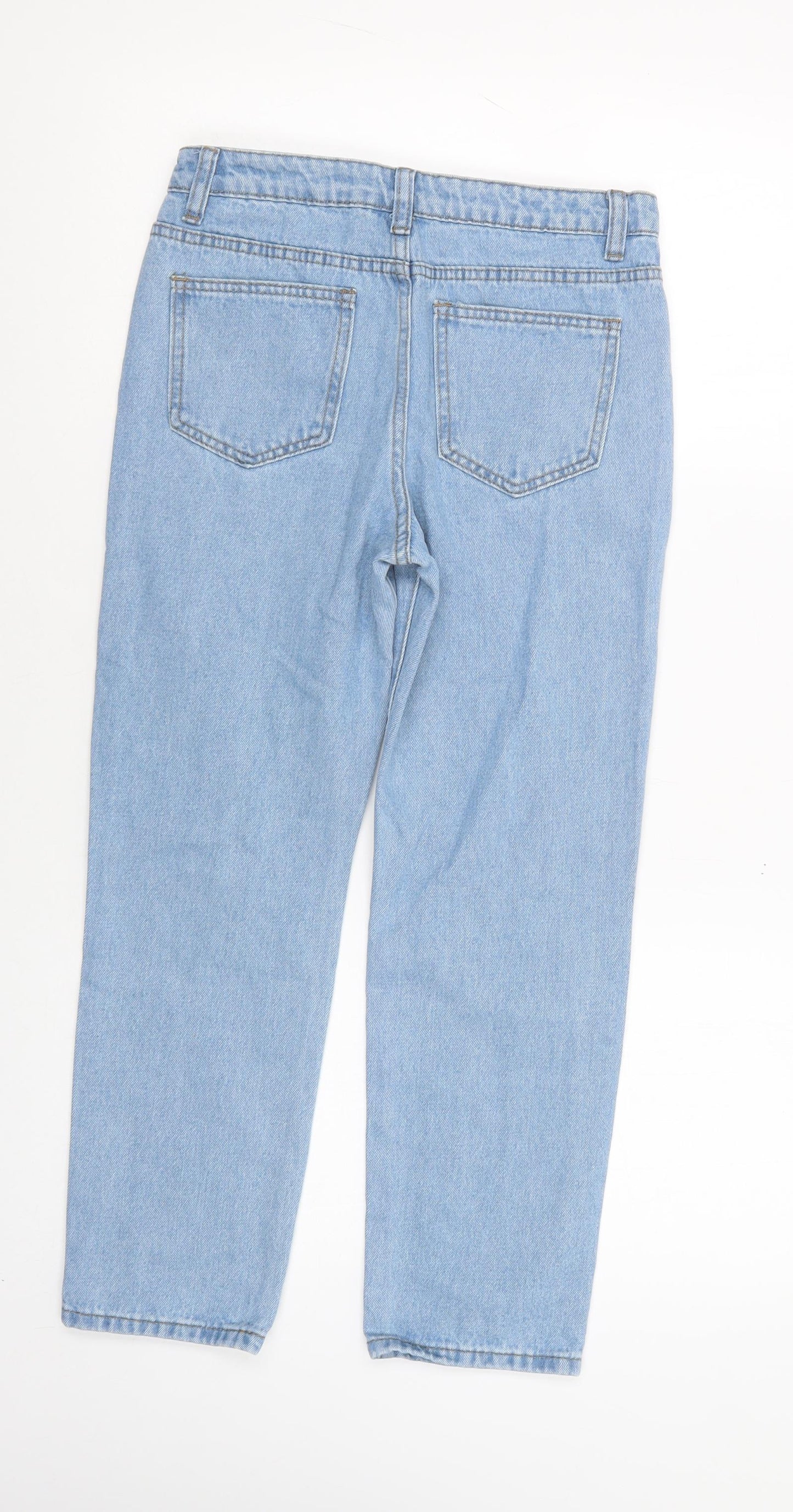 SheIn Girls Blue  Cotton Straight Jeans Size 10 Years  Regular Button