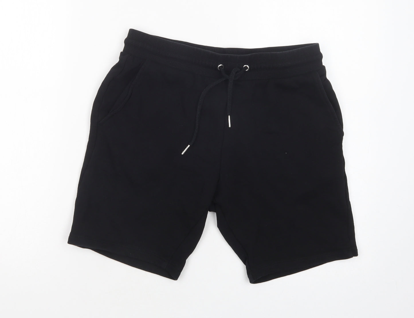 ASOS Mens Black  Cotton Sweat Shorts Size M L9 in Regular Drawstring