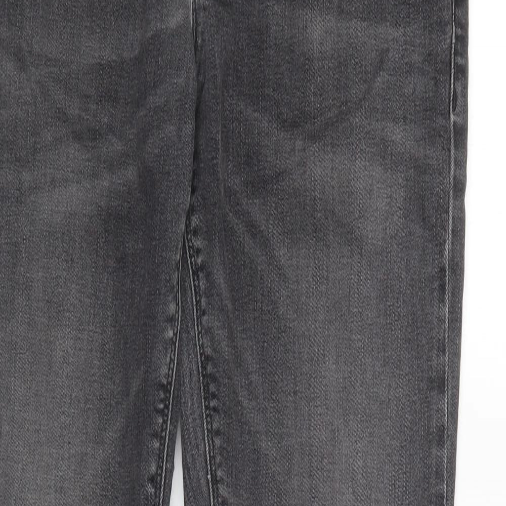 River Island Mens Grey  Cotton Skinny Jeans Size 32 in L34 in Regular Button