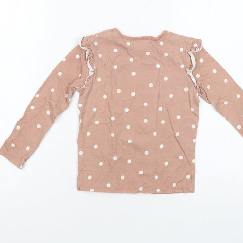 George Girls Pink Polka Dot Cotton Pullover T-Shirt Size 3-4 Years Crew Neck Pullover - Marie The Cat