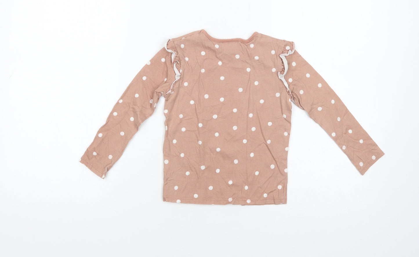 George Girls Pink Polka Dot Cotton Pullover T-Shirt Size 3-4 Years Crew Neck Pullover - Marie The Cat