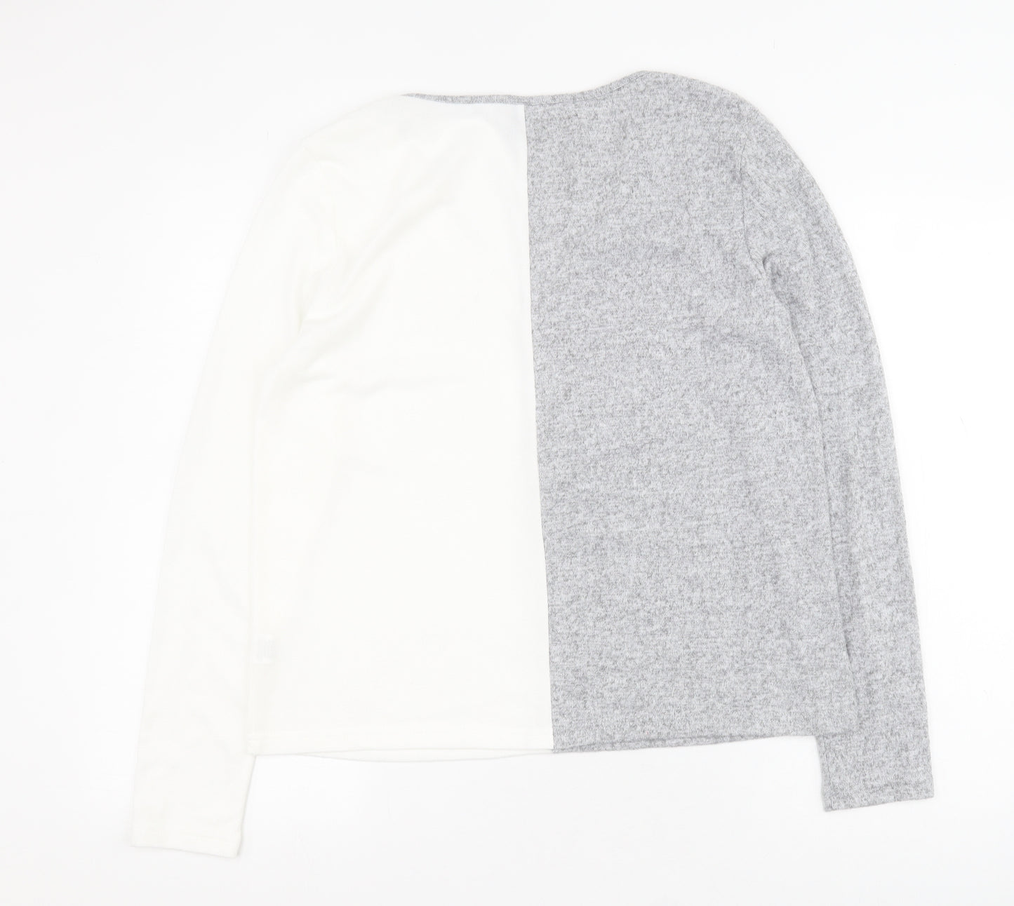 SheIn Womens Grey V-Neck  Polyester Pullover Jumper Size M