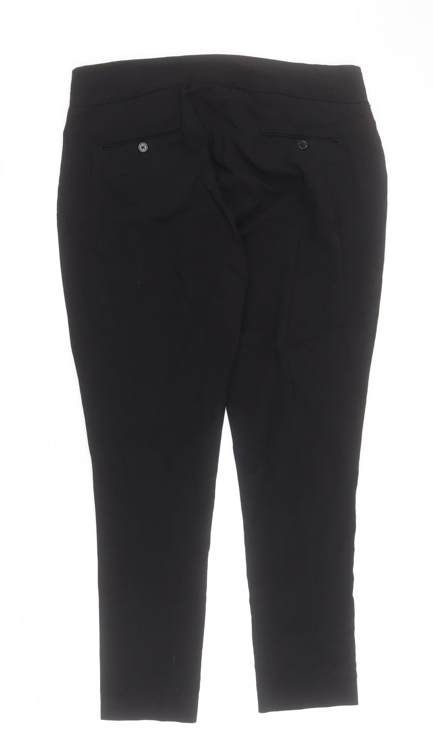 Yours Womens Black  Nylon Carrot Trousers Size 16 L31 in Regular Zip