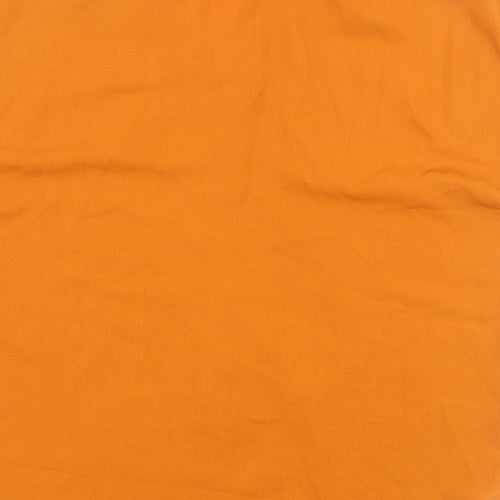 SheIn Womens Orange  Cotton Basic Button-Up Size XL Collared