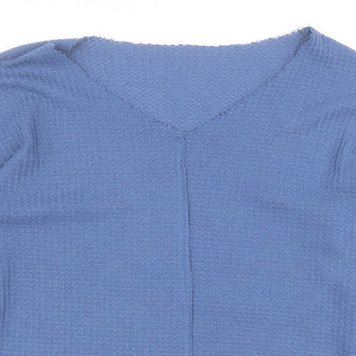SheIn Womens Blue V-Neck  Polyester Pullover Jumper Size L