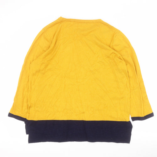 Stock Shop Womens Yellow Round Neck  Viscose Henley Jumper Size M