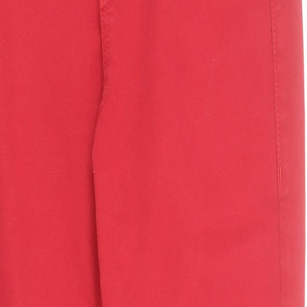 Marks and Spencer Womens Red  Cotton Skinny Jeans Size 10 L28 in Regular Zip - Super skinny