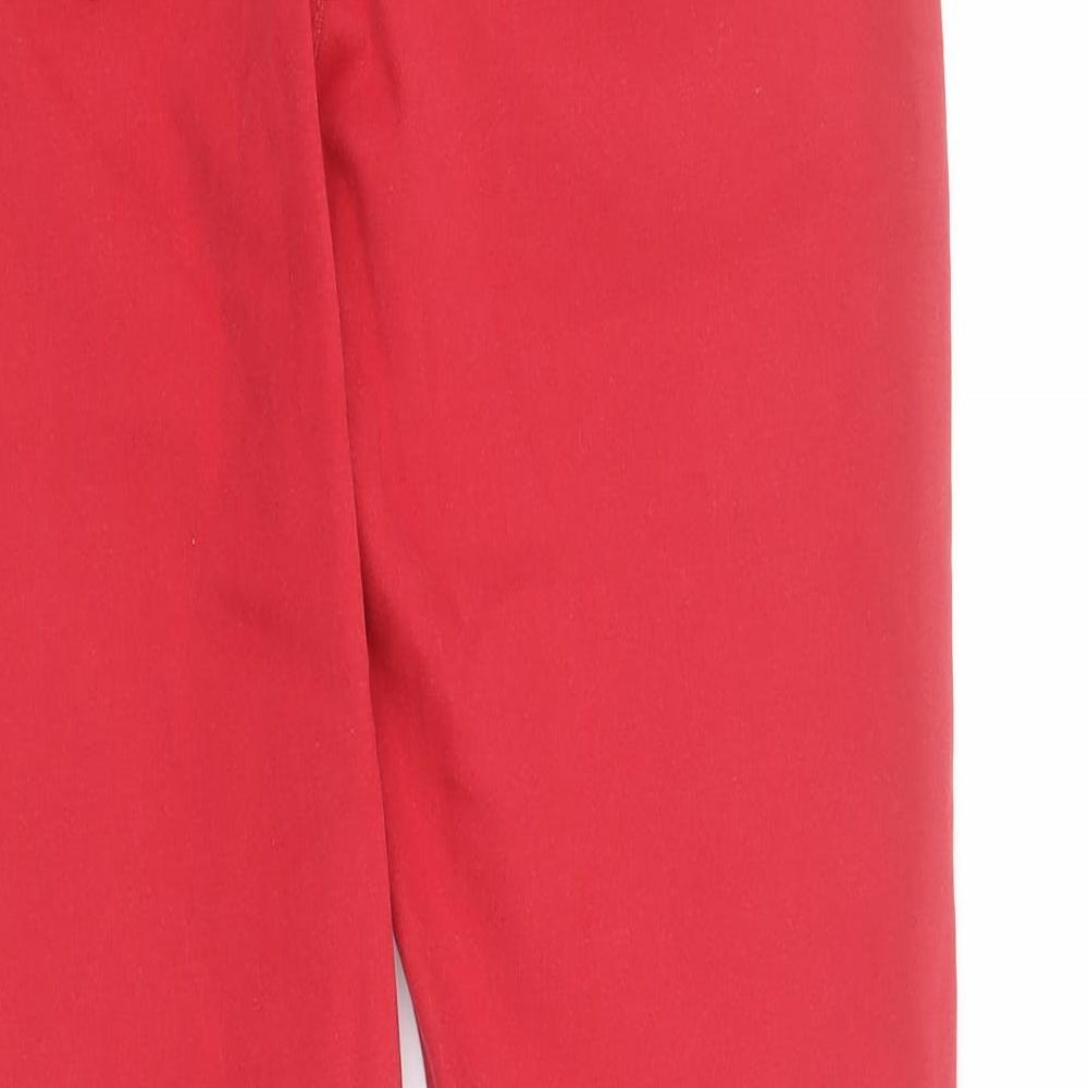 Marks and Spencer Womens Red  Cotton Skinny Jeans Size 10 L28 in Regular Zip - Super skinny