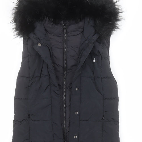 Jack Wills Womens Black   Gilet Coat Size 4  Zip