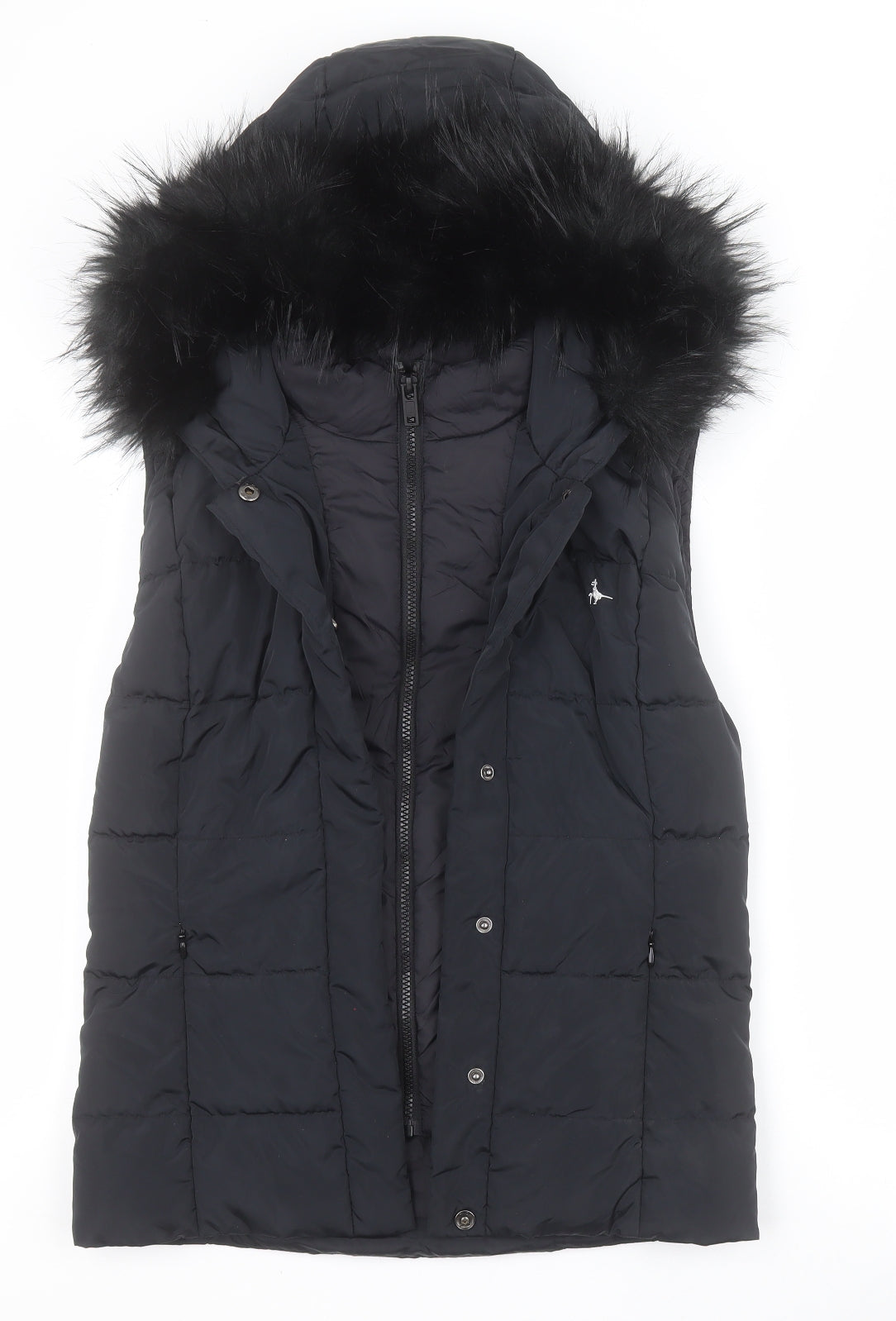 Jack Wills Womens Black   Gilet Coat Size 4  Zip