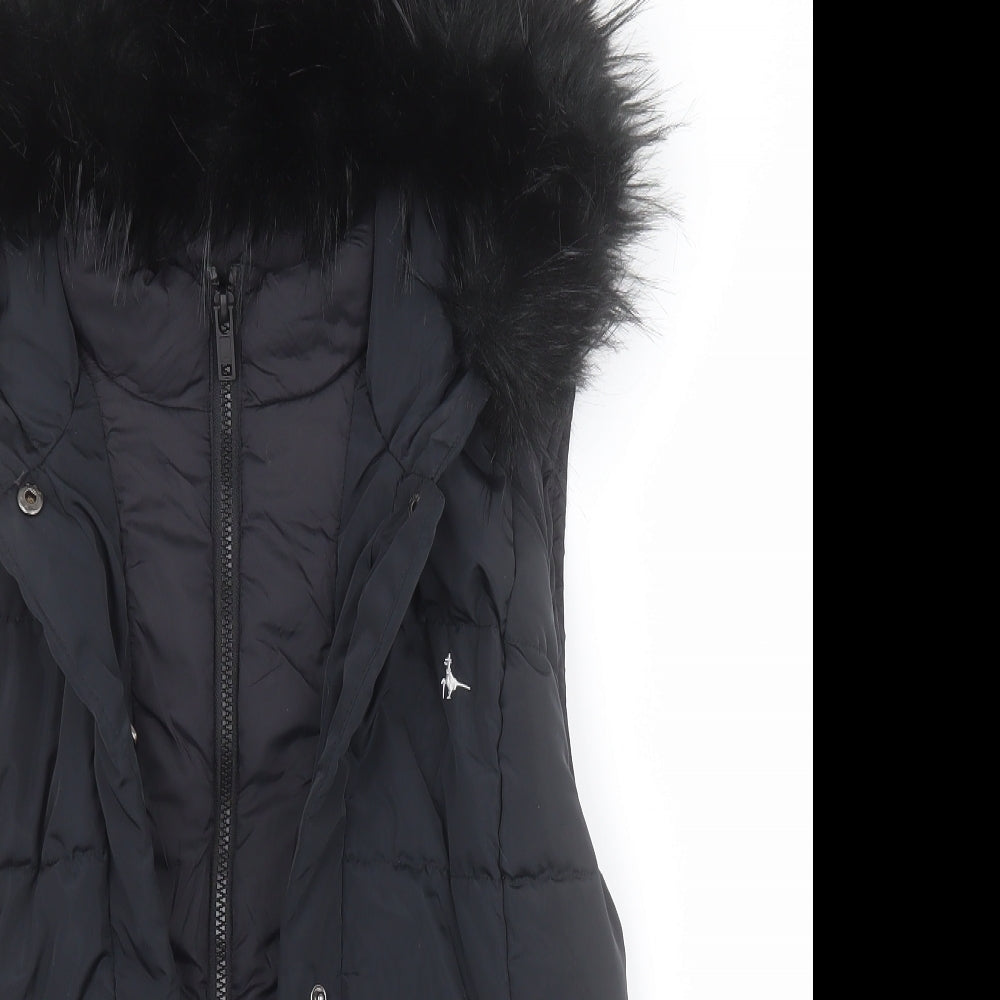 Jack Wills Womens Black   Gilet Coat Size 4  Zip
