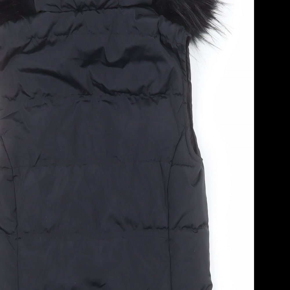 Jack Wills Womens Black   Gilet Coat Size 4  Zip