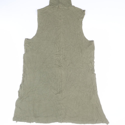 Papaya Womens Green  Viscose Basic Tank Size 16 High Neck