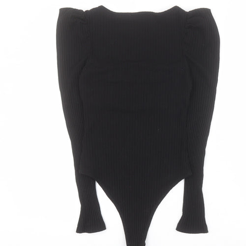 Rebellious Womens Black  Polyester Bodysuit One-Piece Size 10 L9 in Snap