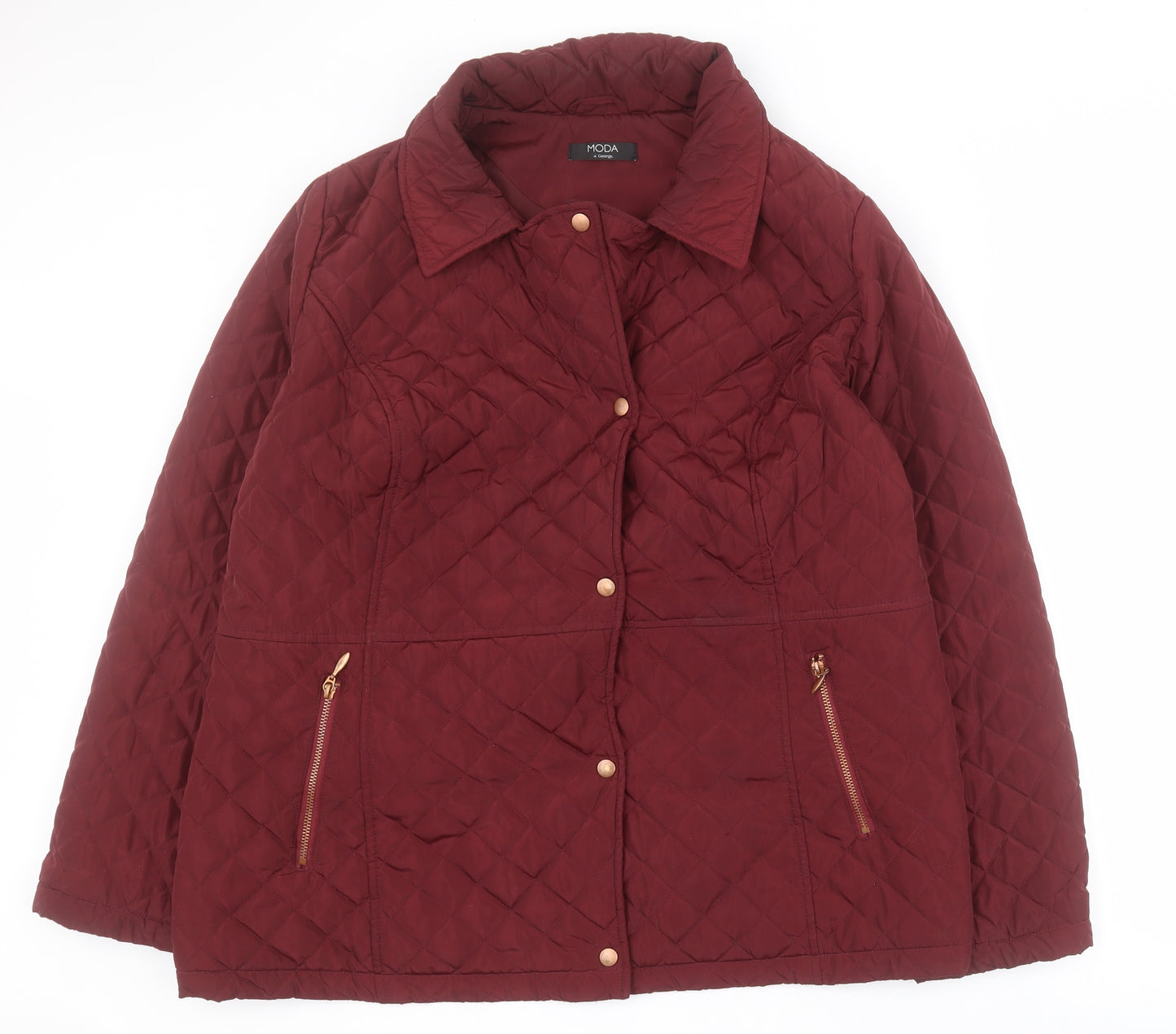 George Womens Red   Quilted Coat Size 22  Snap