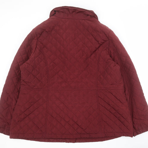 George Womens Red   Quilted Coat Size 22  Snap