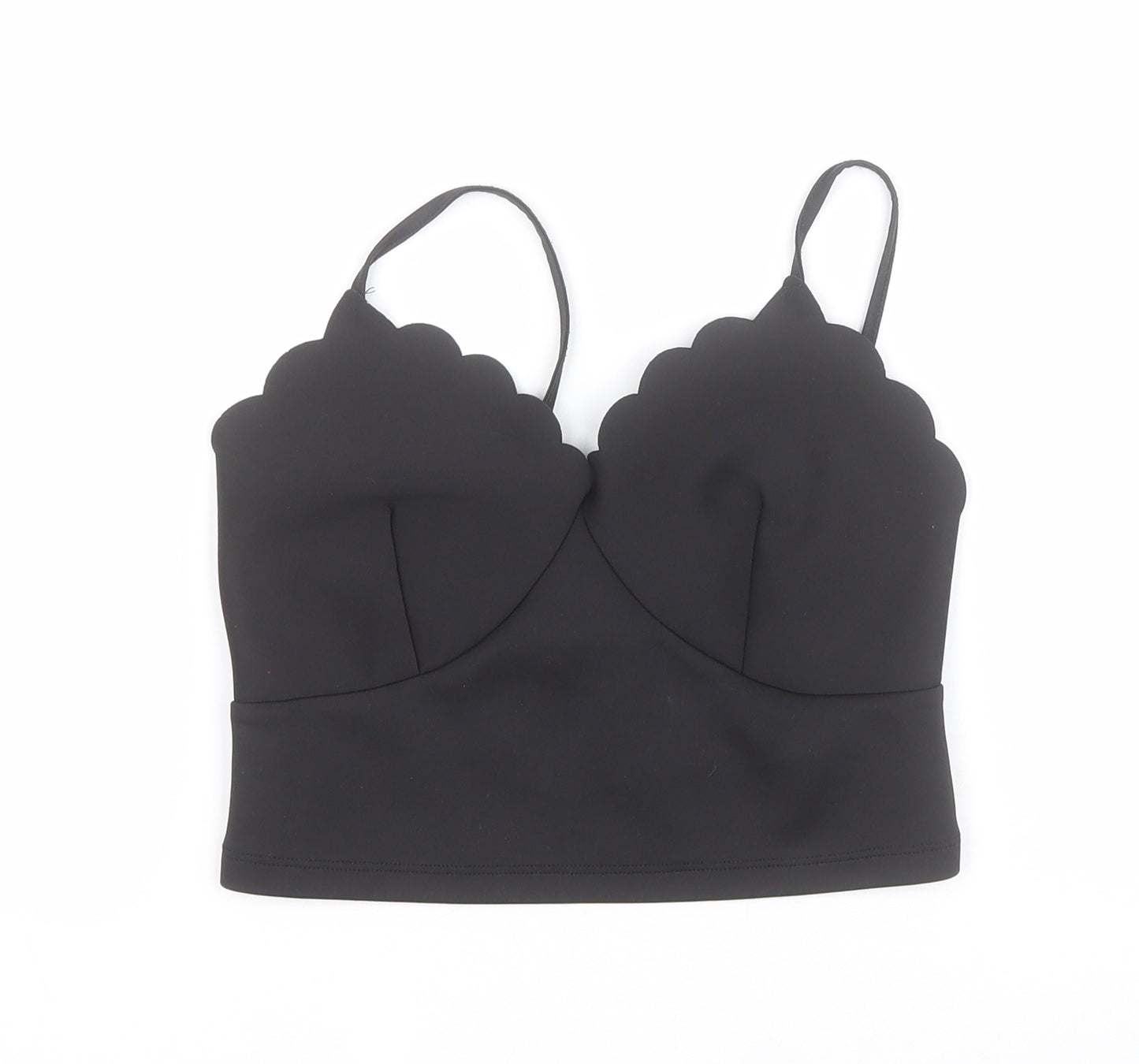 New Look Womens Black  Polyester Cropped Tank Size 8 Sweetheart