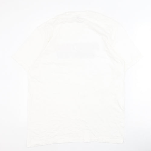GAME Womens White  100% Cotton Basic Polo Size L Crew Neck
