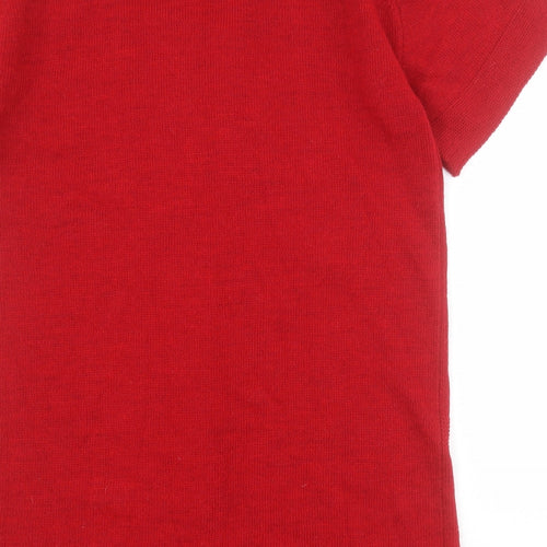 Peruzzi Womens Red High Neck  Acrylic Cardigan Jumper Size M