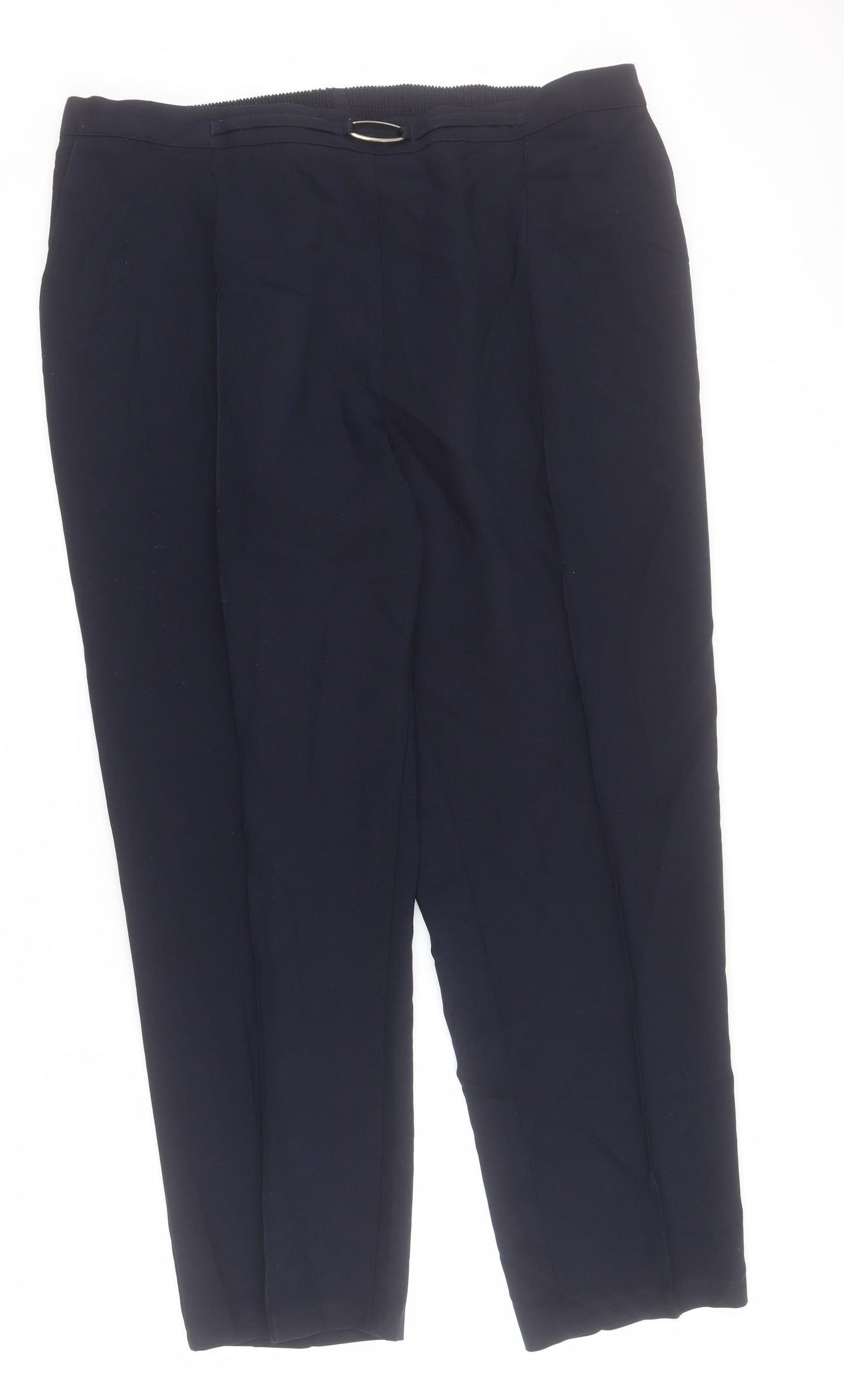 Slimma Womens Blue  Cotton Carrot Trousers Size 20 L30 in Regular