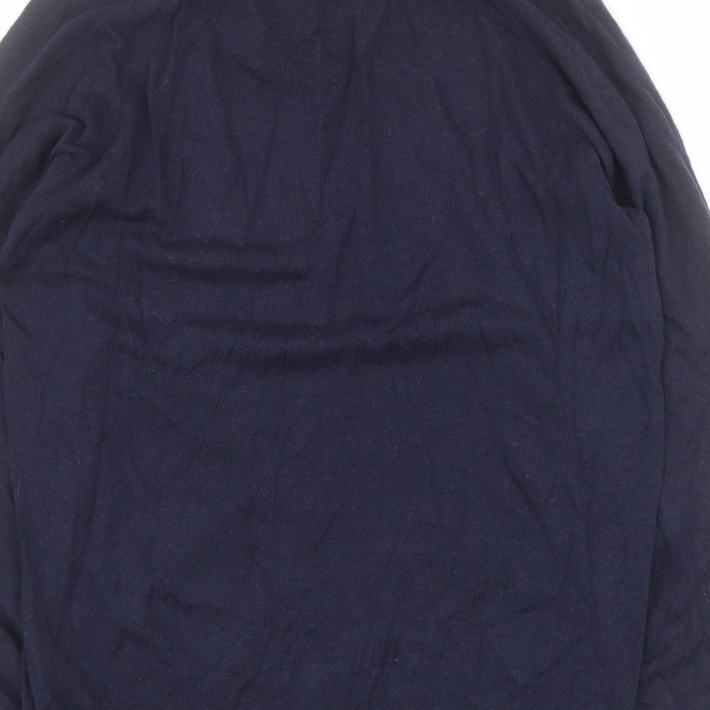 Kin Mens Blue Round Neck  Wool Pullover Jumper Size L