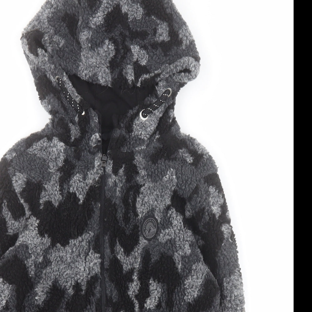 George Boys Grey Camouflage  Jacket Coat Size 6-7 Years  Zip